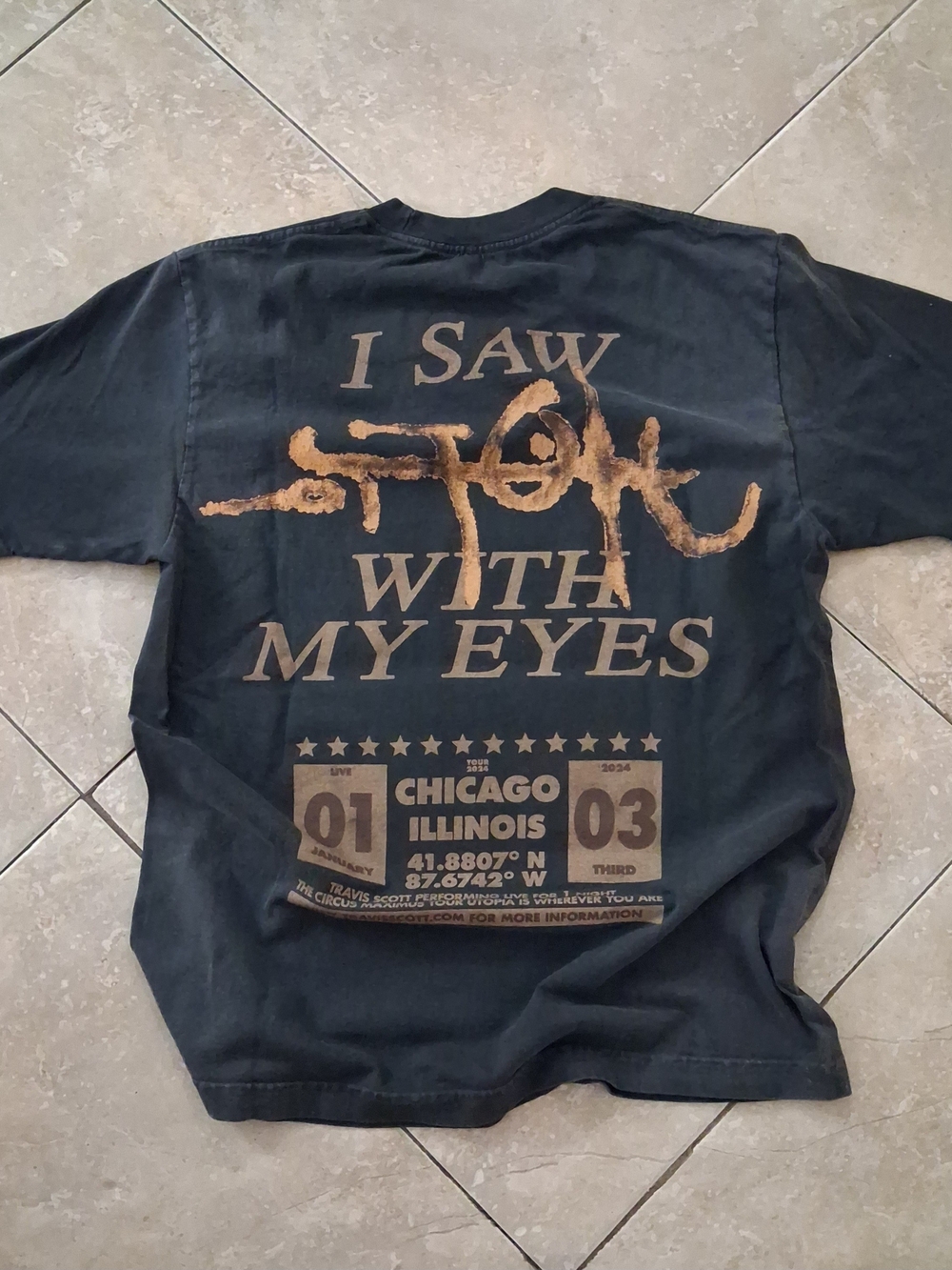 Travis Scott Chicago Utopia Tour Graphic Tee "I Saw With My Eyes"